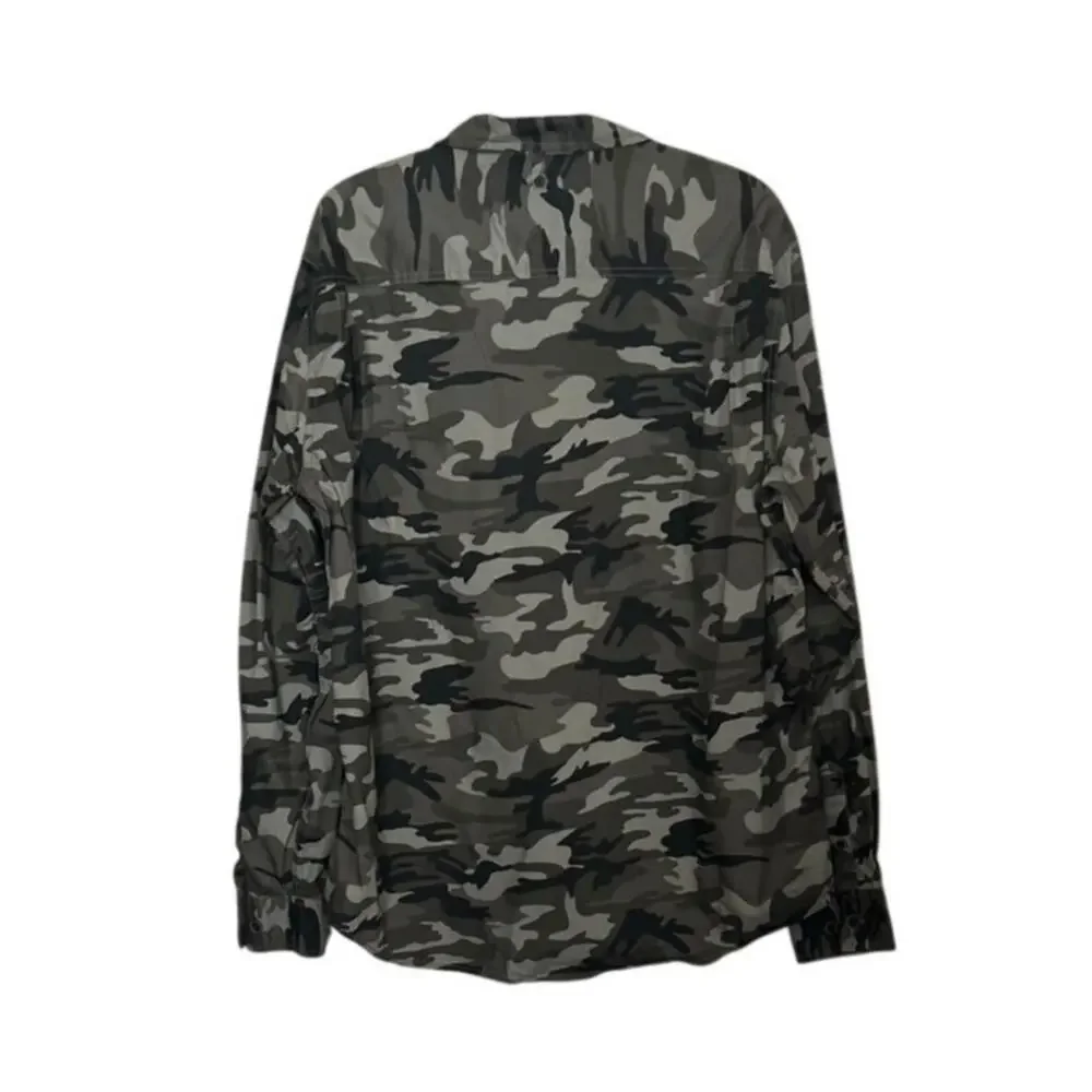 Weatherproof Vintage Since 1948 Men's Green Black Camo Long Sleeve Shirt Size XL - Picture 2 of 5